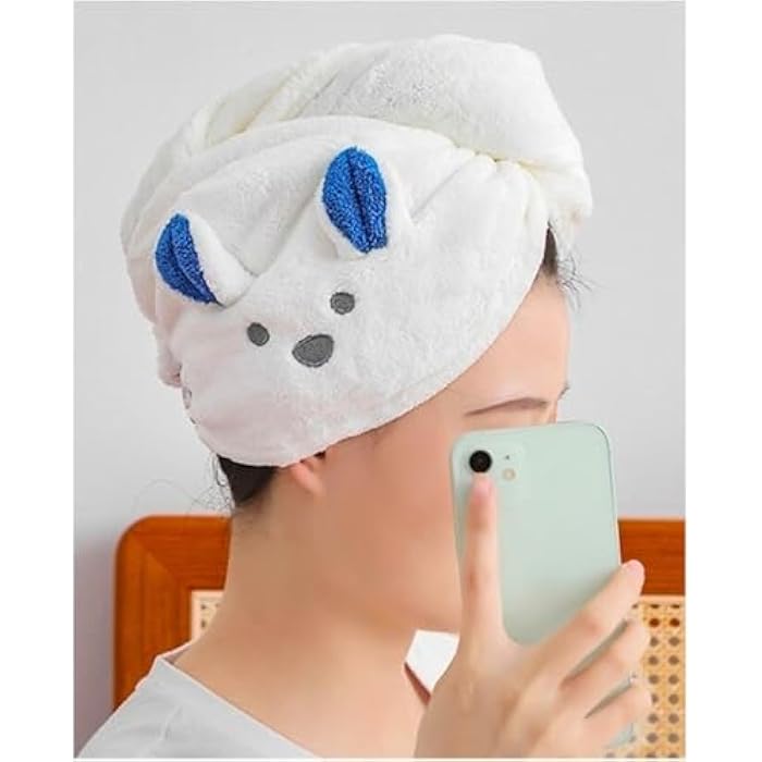 Microfiber Drying Wet Hair Bonnet Super Absorbent Bonnet for Long Thick Curly Hair Quick Dry Caps for Women - Multicolor (Pack of 1) - Image 4